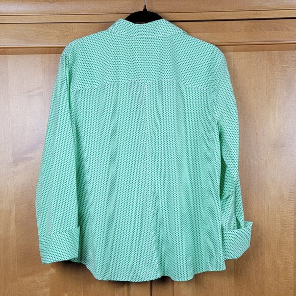 Alex Marie Green Dots Long-Sleeve Button Down Shirt - 16 - Picture 4 of 8